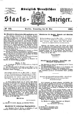 Königlich Preußischer Staats-Anzeiger (Allgemeine preußische Staats-Zeitung) Donnerstag 23. Mai 1861