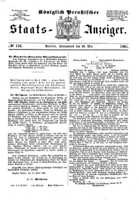 Königlich Preußischer Staats-Anzeiger (Allgemeine preußische Staats-Zeitung) Samstag 25. Mai 1861