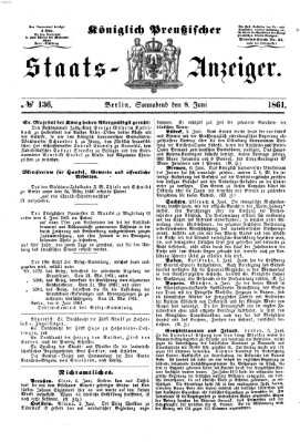 Königlich Preußischer Staats-Anzeiger (Allgemeine preußische Staats-Zeitung) Samstag 8. Juni 1861