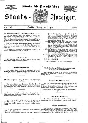 Königlich Preußischer Staats-Anzeiger (Allgemeine preußische Staats-Zeitung) Dienstag 2. Juli 1861