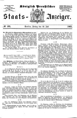 Königlich Preußischer Staats-Anzeiger (Allgemeine preußische Staats-Zeitung) Freitag 12. Juli 1861