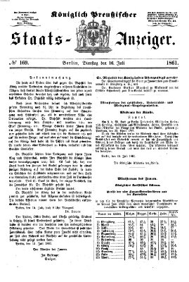 Königlich Preußischer Staats-Anzeiger (Allgemeine preußische Staats-Zeitung) Dienstag 16. Juli 1861