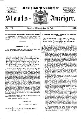 Königlich Preußischer Staats-Anzeiger (Allgemeine preußische Staats-Zeitung) Mittwoch 24. Juli 1861