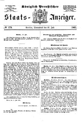 Königlich Preußischer Staats-Anzeiger (Allgemeine preußische Staats-Zeitung) Samstag 27. Juli 1861