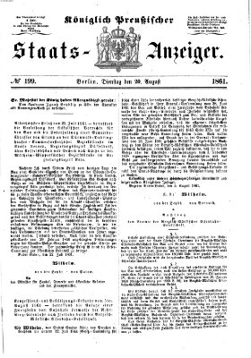 Königlich Preußischer Staats-Anzeiger (Allgemeine preußische Staats-Zeitung) Dienstag 20. August 1861