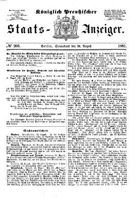 Königlich Preußischer Staats-Anzeiger (Allgemeine preußische Staats-Zeitung) Samstag 24. August 1861