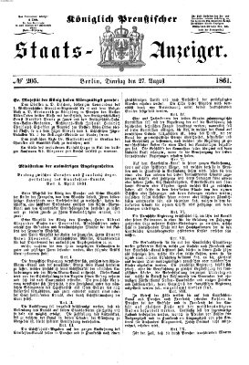 Königlich Preußischer Staats-Anzeiger (Allgemeine preußische Staats-Zeitung) Dienstag 27. August 1861