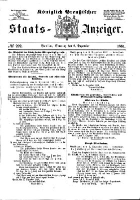 Königlich Preußischer Staats-Anzeiger (Allgemeine preußische Staats-Zeitung) Sonntag 8. Dezember 1861