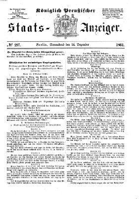 Königlich Preußischer Staats-Anzeiger (Allgemeine preußische Staats-Zeitung) Samstag 14. Dezember 1861