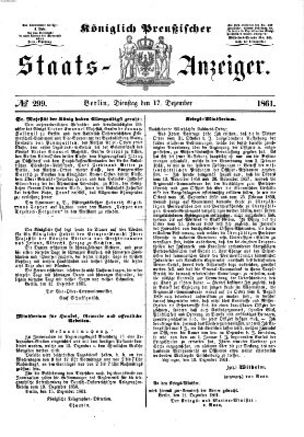 Königlich Preußischer Staats-Anzeiger (Allgemeine preußische Staats-Zeitung) Dienstag 17. Dezember 1861