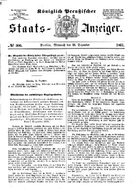 Königlich Preußischer Staats-Anzeiger (Allgemeine preußische Staats-Zeitung) Mittwoch 25. Dezember 1861