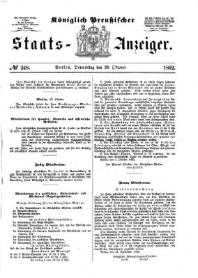 Königlich Preußischer Staats-Anzeiger (Allgemeine preußische Staats-Zeitung) Donnerstag 23. Oktober 1862