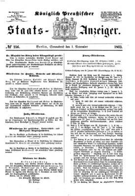 Königlich Preußischer Staats-Anzeiger (Allgemeine preußische Staats-Zeitung) Samstag 1. November 1862