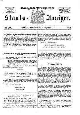 Königlich Preußischer Staats-Anzeiger (Allgemeine preußische Staats-Zeitung) Samstag 6. Dezember 1862