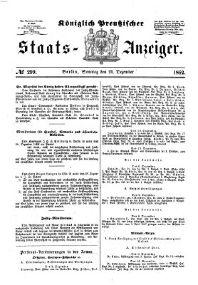 Königlich Preußischer Staats-Anzeiger (Allgemeine preußische Staats-Zeitung) Sonntag 21. Dezember 1862