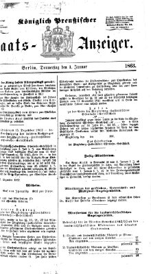 Königlich Preußischer Staats-Anzeiger (Allgemeine preußische Staats-Zeitung) Donnerstag 1. Januar 1863