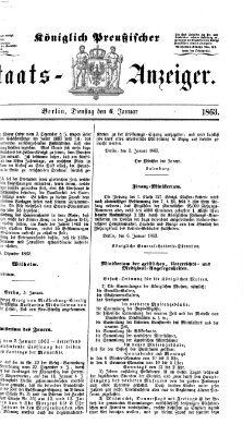 Königlich Preußischer Staats-Anzeiger (Allgemeine preußische Staats-Zeitung) Dienstag 6. Januar 1863