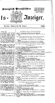 Königlich Preußischer Staats-Anzeiger (Allgemeine preußische Staats-Zeitung) Montag 26. Januar 1863