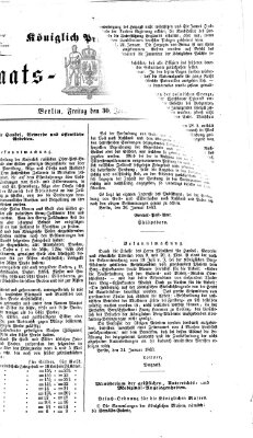 Königlich Preußischer Staats-Anzeiger (Allgemeine preußische Staats-Zeitung) Freitag 30. Januar 1863