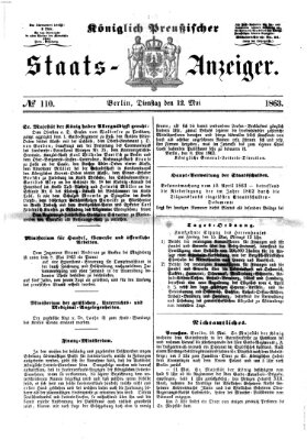 Königlich Preußischer Staats-Anzeiger (Allgemeine preußische Staats-Zeitung) Dienstag 12. Mai 1863