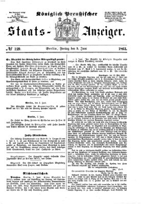 Königlich Preußischer Staats-Anzeiger (Allgemeine preußische Staats-Zeitung) Freitag 5. Juni 1863