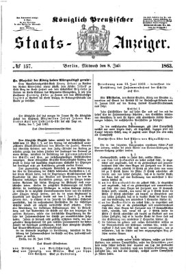 Königlich Preußischer Staats-Anzeiger (Allgemeine preußische Staats-Zeitung) Mittwoch 8. Juli 1863