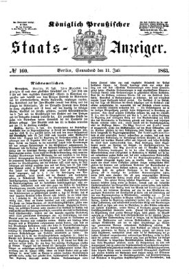 Königlich Preußischer Staats-Anzeiger (Allgemeine preußische Staats-Zeitung) Samstag 11. Juli 1863