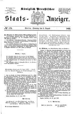 Königlich Preußischer Staats-Anzeiger (Allgemeine preußische Staats-Zeitung) Sonntag 2. August 1863