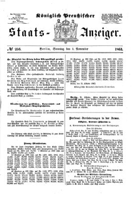 Königlich Preußischer Staats-Anzeiger (Allgemeine preußische Staats-Zeitung) Sonntag 1. November 1863