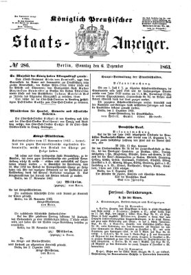 Königlich Preußischer Staats-Anzeiger (Allgemeine preußische Staats-Zeitung) Sonntag 6. Dezember 1863