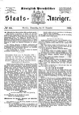 Königlich Preußischer Staats-Anzeiger (Allgemeine preußische Staats-Zeitung) Donnerstag 17. Dezember 1863