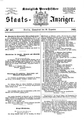 Königlich Preußischer Staats-Anzeiger (Allgemeine preußische Staats-Zeitung) Samstag 19. Dezember 1863