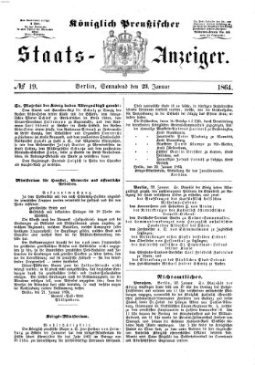 Königlich Preußischer Staats-Anzeiger (Allgemeine preußische Staats-Zeitung) Samstag 23. Januar 1864