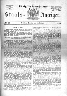 Königlich Preußischer Staats-Anzeiger (Allgemeine preußische Staats-Zeitung) Dienstag 26. Januar 1864