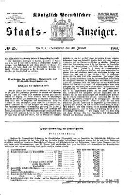 Königlich Preußischer Staats-Anzeiger (Allgemeine preußische Staats-Zeitung) Samstag 30. Januar 1864