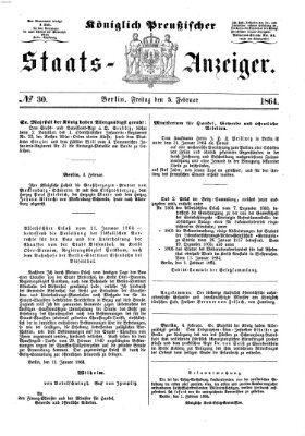 Königlich Preußischer Staats-Anzeiger (Allgemeine preußische Staats-Zeitung) Freitag 5. Februar 1864