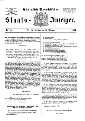 Königlich Preußischer Staats-Anzeiger (Allgemeine preußische Staats-Zeitung) Freitag 19. Februar 1864