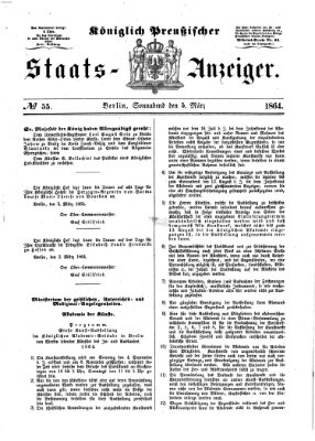 Königlich Preußischer Staats-Anzeiger (Allgemeine preußische Staats-Zeitung) Samstag 5. März 1864