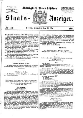 Königlich Preußischer Staats-Anzeiger (Allgemeine preußische Staats-Zeitung) Samstag 21. Mai 1864