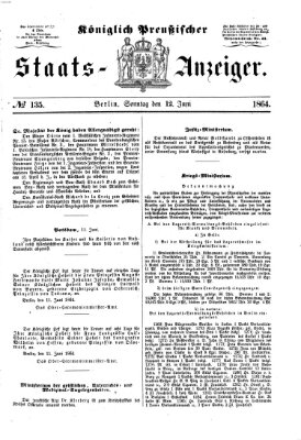 Königlich Preußischer Staats-Anzeiger (Allgemeine preußische Staats-Zeitung) Sonntag 12. Juni 1864