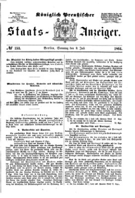 Königlich Preußischer Staats-Anzeiger (Allgemeine preußische Staats-Zeitung) Sonntag 3. Juli 1864