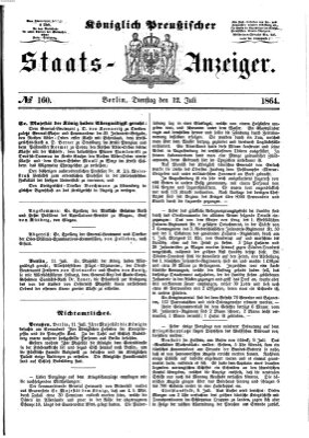 Königlich Preußischer Staats-Anzeiger (Allgemeine preußische Staats-Zeitung) Dienstag 12. Juli 1864