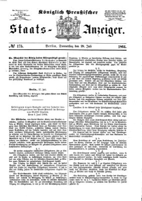 Königlich Preußischer Staats-Anzeiger (Allgemeine preußische Staats-Zeitung) Donnerstag 28. Juli 1864