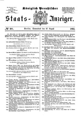 Königlich Preußischer Staats-Anzeiger (Allgemeine preußische Staats-Zeitung) Samstag 27. August 1864