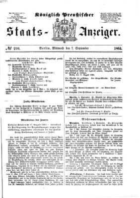 Königlich Preußischer Staats-Anzeiger (Allgemeine preußische Staats-Zeitung) Mittwoch 7. September 1864