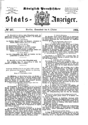 Königlich Preußischer Staats-Anzeiger (Allgemeine preußische Staats-Zeitung) Samstag 8. Oktober 1864