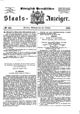 Königlich Preußischer Staats-Anzeiger (Allgemeine preußische Staats-Zeitung) Mittwoch 12. Oktober 1864