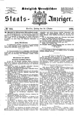 Königlich Preußischer Staats-Anzeiger (Allgemeine preußische Staats-Zeitung) Freitag 14. Oktober 1864