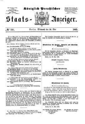 Königlich Preußischer Staats-Anzeiger (Allgemeine preußische Staats-Zeitung) Mittwoch 24. Mai 1865