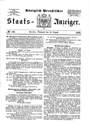 Königlich Preußischer Staats-Anzeiger (Allgemeine preußische Staats-Zeitung) Mittwoch 23. August 1865